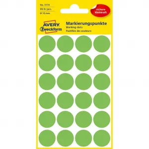 Avery Zweckform Etikety kruhové 18mm Avery neónovo zelené