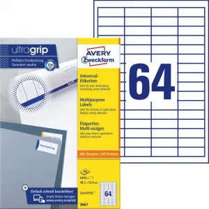Avery Zweckform Etikety univerzálne 48,5x16,9mm Avery A4 100 hárkov