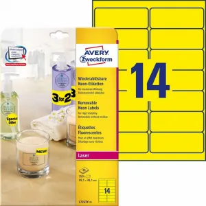 Avery Zweckform Etikety Avery odnímateľné 99,1x38,1 mm neónové žlté