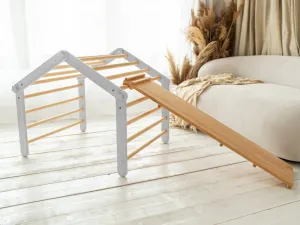 Woodisio Montessori Piklerovej triangel štvorramenný TITO buk Farba: Farebný - modrý, Variant: Triangel