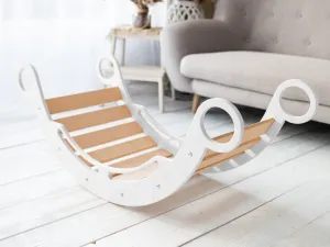 Woodisio Montessori veľká hojdačka 3v1 drevená s doskami LULU buk Farba: Farebná