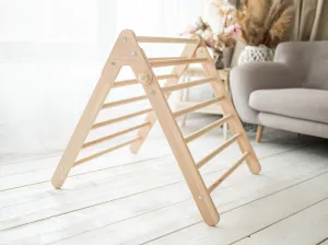 Woodisio Montessori Piklerovej triangel veľký PEDRO buk Farba: Farebný - modrý, Variant: Triangel