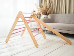 Woodisio Montessori Piklerovej triangel veľký PEDRO buk Farba: Farebný - modrý, Variant: Triangel