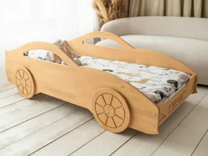 Woodisio Posteľ pre chlapca AUTO - buk Farba: Prírodné drevo, Variant: 200 x 80