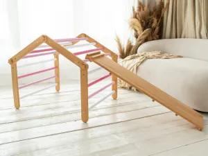 Woodisio Montessori Piklerovej triangel štvorramenný TITO buk Farba: Farebný - modrý, Variant: Triangel