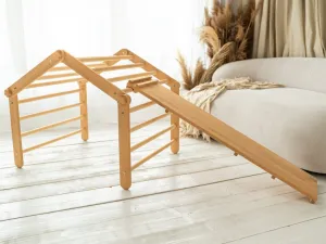 Woodisio Montessori Piklerovej triangel štvorramenný TITO buk Farba: Farebný - modrý, Variant: Triangel