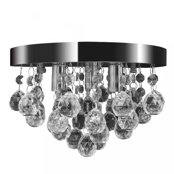 Stropná lampa luster krištáľ / chróm Dekorhome Černá