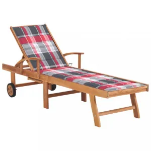 Záhradné lehátko masívny teak / látka Dekorhome Černá