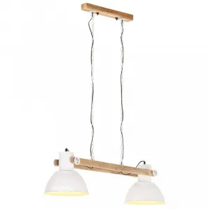 Závesná lampa kov / mangovníkové drevo Dekorhome Černá