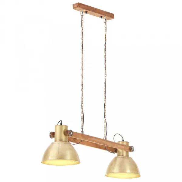 Závesná lampa kov / mangovníkové drevo Dekorhome Černá