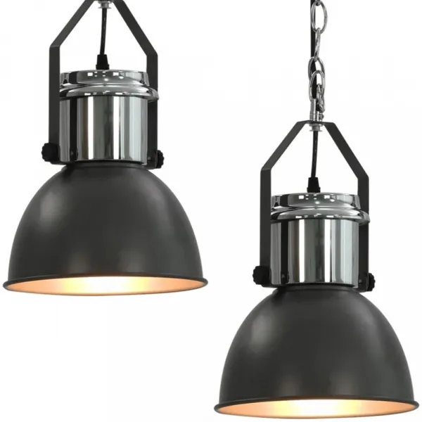 Závesná lampa 2 ks kov Dekorhome Černá