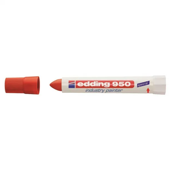 Priemyselný voskový popisovač edding 950 červený