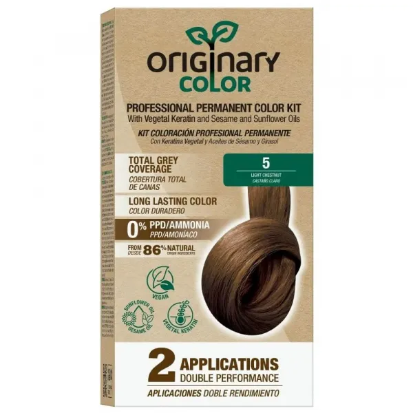 Profesionálna sada na farbenie vlasov s keratínom a rastlinnými olejmi - RÔZNE ODTIENE - Originary Color Farba: Blond 7/0