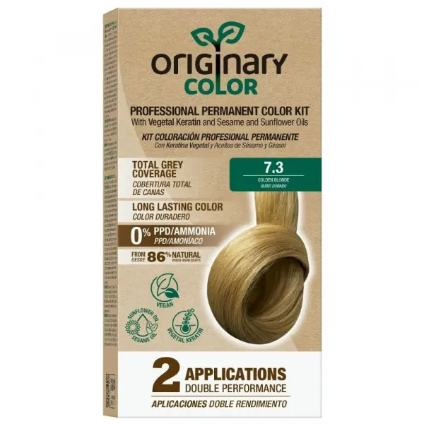 Profesionálna sada na farbenie vlasov s keratínom a rastlinnými olejmi - RÔZNE ODTIENE - Originary Color Farba: Blond 7/0