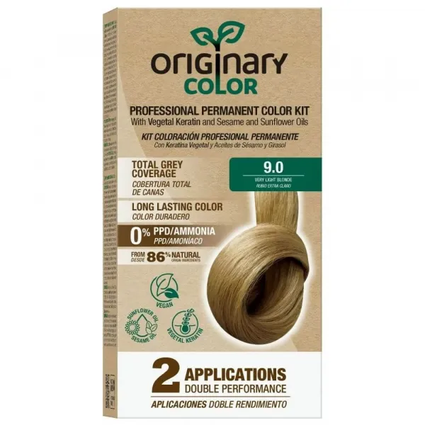 Profesionálna sada na farbenie vlasov s keratínom a rastlinnými olejmi - RÔZNE ODTIENE - Originary Color Farba: Blond 7/0