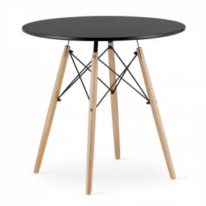 Okrúhly stolový set TODI 80cm čierny + 4 stoličky OSAKA čierne