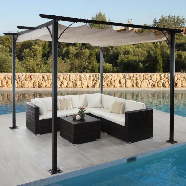 Pergola se stahovací střechou 3x3 m Dekorhome