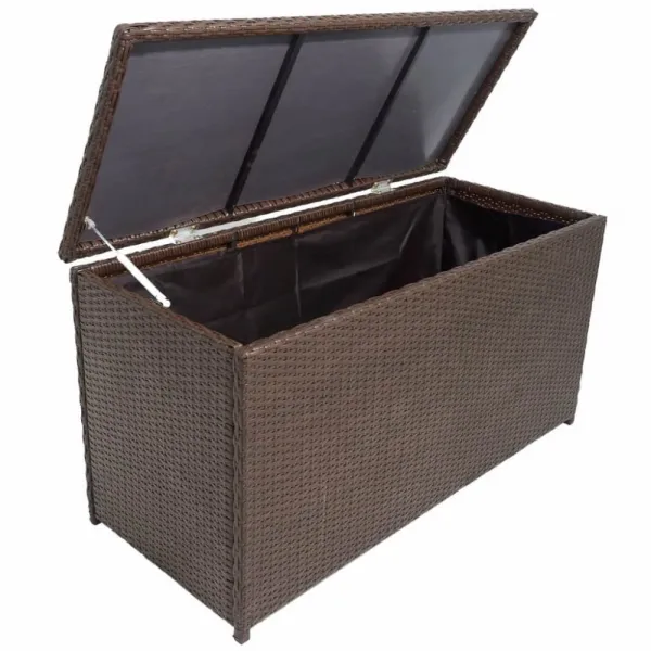 Záhradný úložný box polyratan Dekorhome Černá