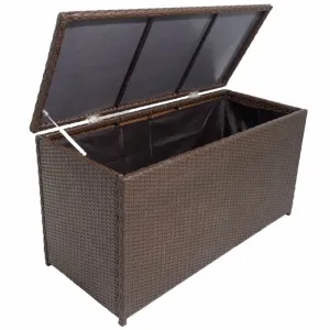 Záhradný úložný box polyratan Dekorhome Černá