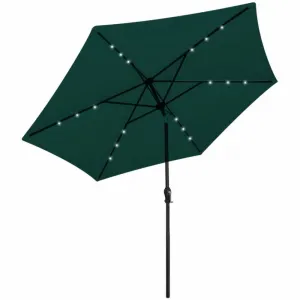 Závesný slnečník s LED Ø 300 cm Bílá