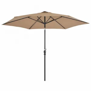 Závesný slnečník s LED Ø 300 cm Bílá
