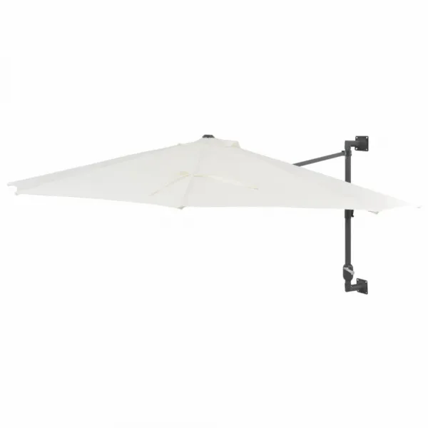 Nástenný slnečník Ø 300 cm látka / kov Dekorhome Černá