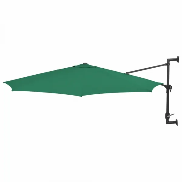 Nástenný slnečník Ø 300 cm látka / kov Dekorhome Černá