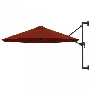 Nástenný slnečník Ø 300 cm látka / kov Dekorhome Černá