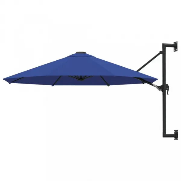 Nástenný slnečník Ø 300 cm látka / kov Dekorhome Černá