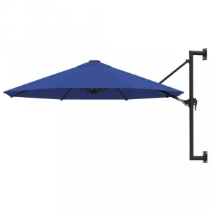 Nástenný slnečník Ø 300 cm látka / kov Dekorhome Černá