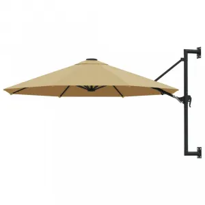 Nástenný slnečník Ø 300 cm látka / kov Dekorhome Černá
