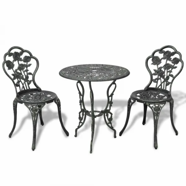 Záhradný bistro set 3 ks liaty hliník Dekorhome Bílá