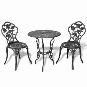 Záhradný bistro set 3 ks liaty hliník Dekorhome Bílá