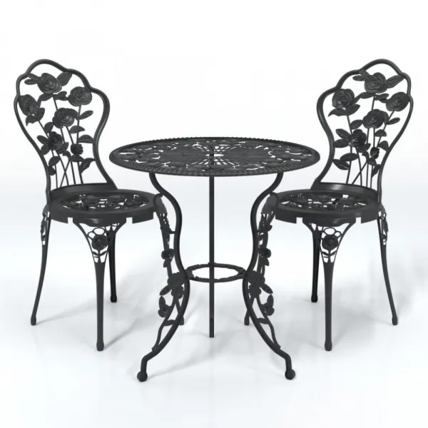 Záhradný bistro set 3 ks liaty hliník Dekorhome Bílá