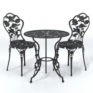 Záhradný bistro set 3 ks liaty hliník Dekorhome Bílá