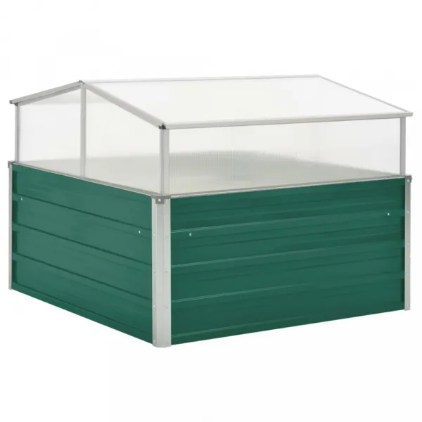 Skleník 100x100x85 cm pozinkovaná oceľ / polykarbonát Dekorhome Šedá