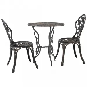 Záhradný bistro set 3 ks liaty hliník Dekorhome Bílá