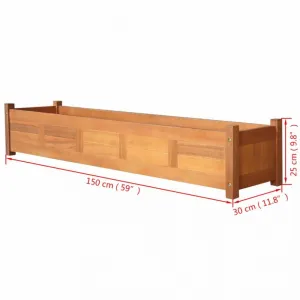 Záhradný kvetináč akáciové drevo Dekorhome 100x30x25 cm