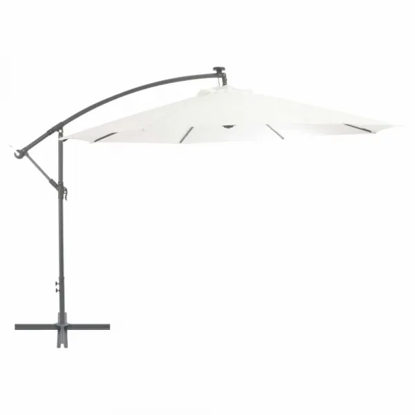 Konzolový slnečník s LED svetlami Ø 350 cm Dekorhome Zelená
