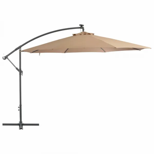 Konzolový slnečník s LED svetlami Ø 350 cm Dekorhome Zelená