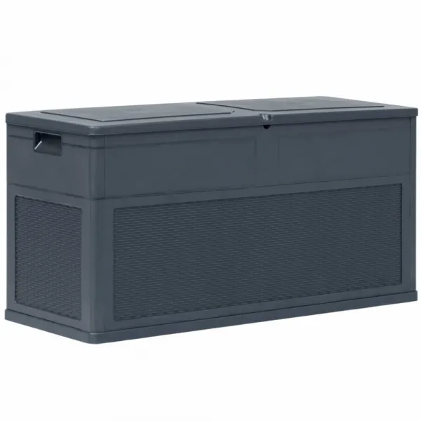 vidaXL Záhradný úložný box 320 l šedo-čierny
