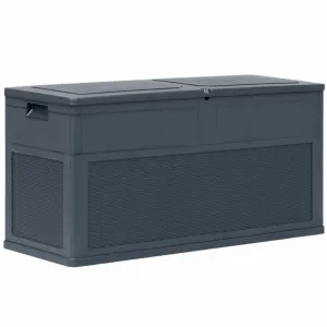 vidaXL Záhradný úložný box 320 l šedo-čierny