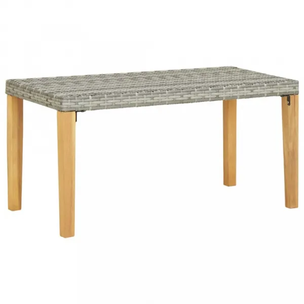 Záhradná lavica 120 cm polyratan / akácie Dekorhome Černá