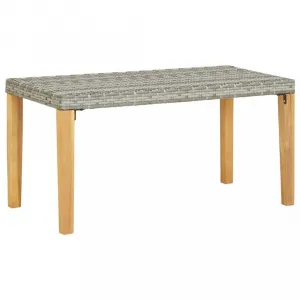Záhradná lavica 120 cm polyratan / akácie Dekorhome Černá
