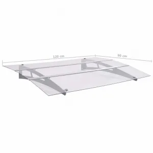 Vchodová dverná strieška oceľ / PET Dekorhome 150x90 cm