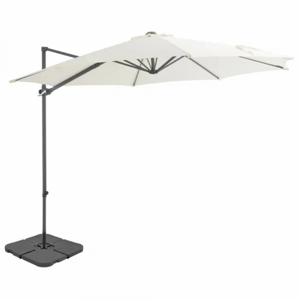 Záhradný slnečník so stojanom Ø 300 cm Dekorhome Šedohnědá taupe
