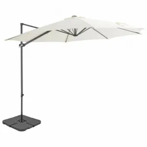 Záhradný slnečník so stojanom Ø 300 cm Dekorhome Šedohnědá taupe