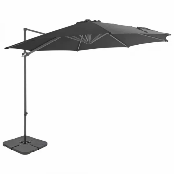 Záhradný slnečník so stojanom Ø 300 cm Dekorhome Šedohnědá taupe