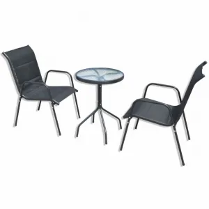 Záhradný bistro set 3 ks Dekorhome Černá / šedá