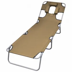 Záhradné ležadlo skladací s podhlavníkom Černá